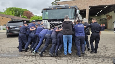 Farmington Public Safety welcomes new fire engine with traditional ceremony