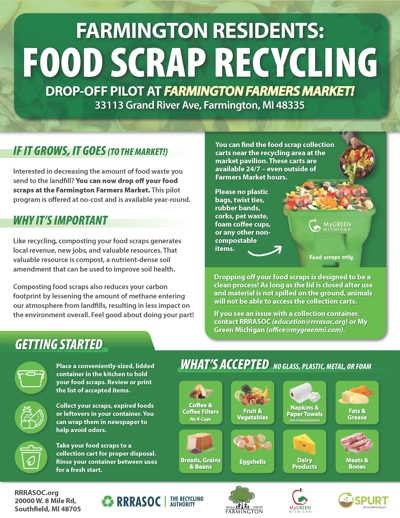 Farmington Food Scrap Recycling Pilot Project to begin October 18
