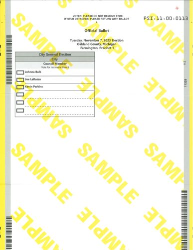 Sample Ballot